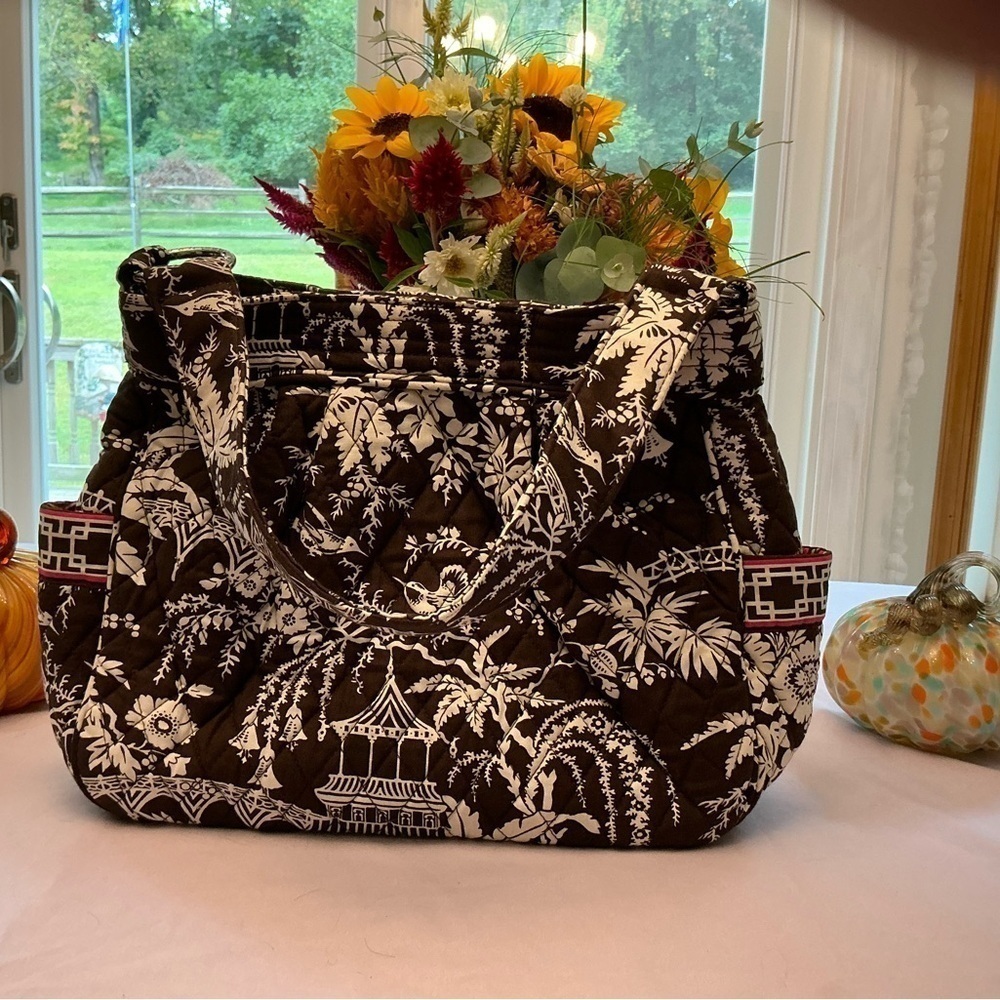 Vera Bradley pagoda print shoulder bag/brown